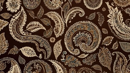 Seamless Paisley Pattren Indonesian Batik Traditional generate ai