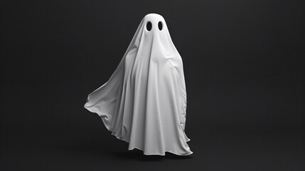 Minimalist Halloween ghost with high contrast lighting