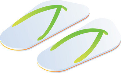 Travel flip flops isometric icon