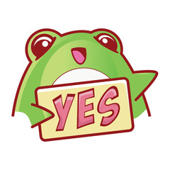 Cute frog emoji for Twich steamer, Frog vector illustration.