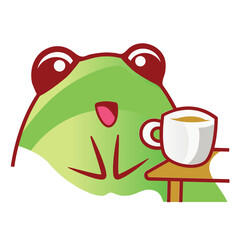 Cute frog emoji for Twich steamer, Frog vector illustration.