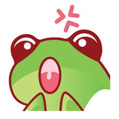 Cute frog emoji for Twich steamer, Frog vector illustration.