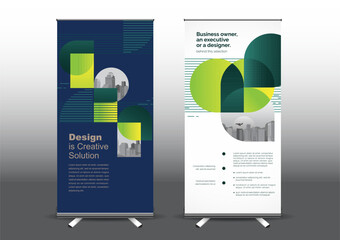 RollUp template vector illustration, Designed for style applied to the expo. Publicity banners, business model vertical.