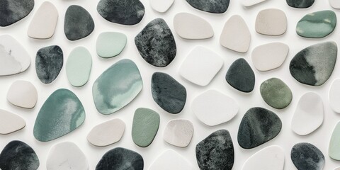 Calming Zen Abstract Minimalistic Watercolor Geometric Nordic Scandinavian Bohemian Pattern Art in Muted Pantone Tones