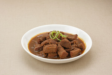 Daging Kelem, made from beef, coconut milk and spices. Indonesian food
