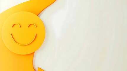 Glowing emoji balls with a range of expressions including happy, sad, and angry, on a yellow and white background with empty space for copy. with heart shape texture 






