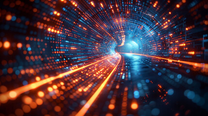 Naklejka premium Abstract technology background tunnel