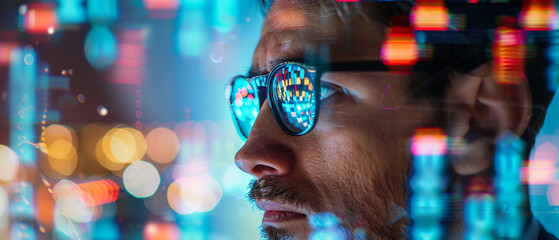 A data analyst using machine learning algorithms to predict trends.