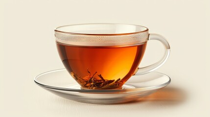 Glass Cup of Tea with Saucer.