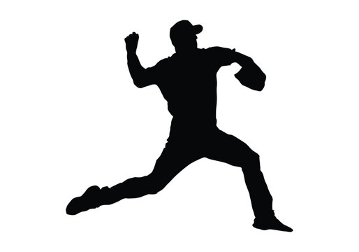 recommend clip art: Baseball Player Vector in Silhouette