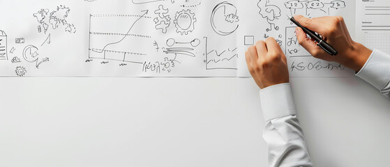 Obraz premium Success concept on white background financial planning.
