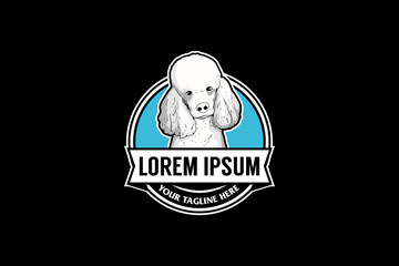 cute dog cartoon character vector logo template