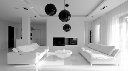 Black and White Living Room