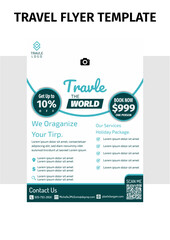 Fototapeta premium Creative & Modern Travel Flyer Template. 