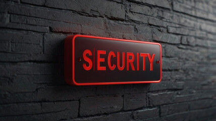 Fototapeta premium Creative red security alert on blurry backdrop Fraud