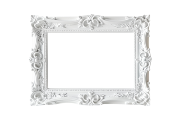 White Ornate Frame isolated on white background