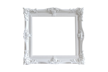 White Ornate Picture Frame isolated on white background
