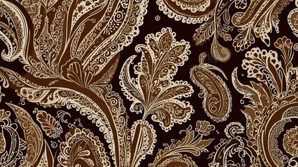 Seamless Paisley Pattren Indonesian Batik Traditional generate ai
