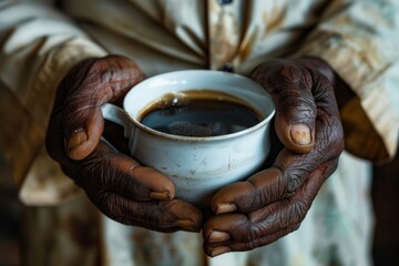 nurse doctor senior care caregiver help assistence retirement home nursing elderly woman man health support african american black coffee tea drinking, Generative AI