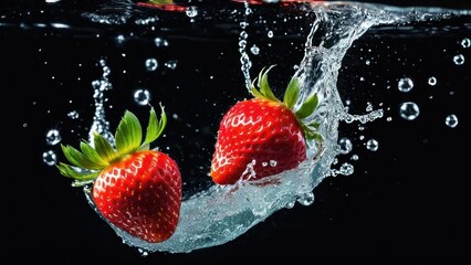 Minimalist Elegance, The Essence of Ripe Strawberries Dynamic Splash