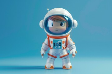 childish boy astronaut cute character style 3D rendering , generated by ai