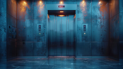 Interior of an elevator room