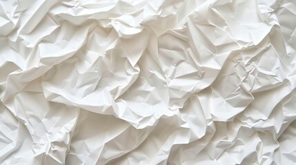 Obraz premium A close-up view of a wrinkled white paper, showcasing its texture. 