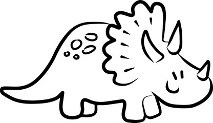 Cute dinosaurus cartoon for coloring page