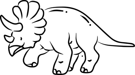 Cute dinosaurus cartoon for coloring page