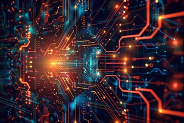 Obraz premium Futuristic Digital Cyberspace