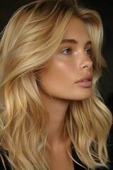 Fototapeta premium Portrait of a beautiful blonde woman with freckles