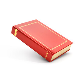 3d render of red empty book.