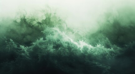 Fototapeta premium Abstract green and black smoky wave patterns creating a mysterious and dynamic visual effect, perfect for atmospheric designs and artistic backgrounds