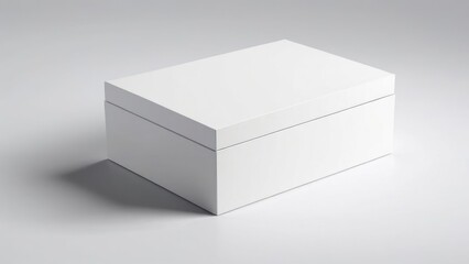 Fototapeta premium Well-Crafted Hinge Lock White Box, Minimalist Elegance for Jewelry Storage
