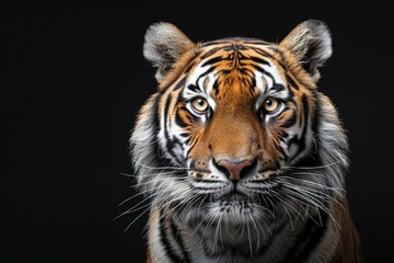 Fototapeta premium A majestic tiger against a black background