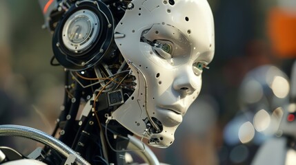 Fototapeta premium Artificial intelligence drives digital advancements.