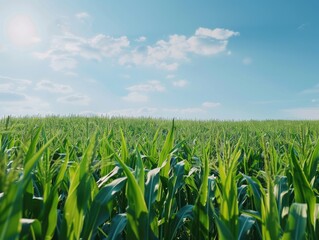 Green grass and blue sky