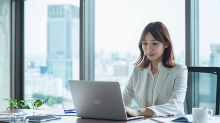オフィスの若い女性社員