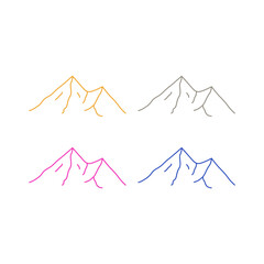 Mountains Peak Hills Resort Sign Symbol Logo Vector