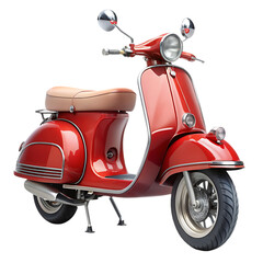 retro scooter on transparent background