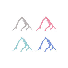 Mountains Peak Hills Resort Sign Symbol Logo Vector