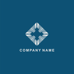 Fototapeta premium house logo on a hill decorated with green trees and beautiful lines, suitable for logos for real estate, brokers, developers or building tenants, mansion and apartments as well as inn managers