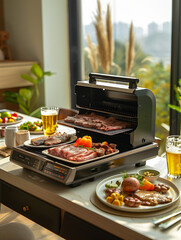 BBQ food on the table at home