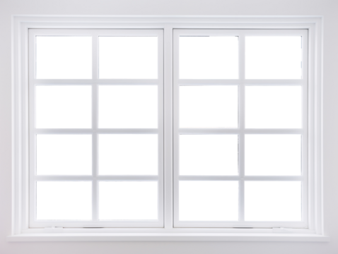 a white window with many square windows