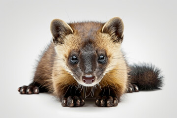 Obraz premium Stone marten isolated on a white background, wildlife image