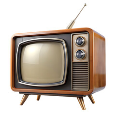 retro tv on transparent background