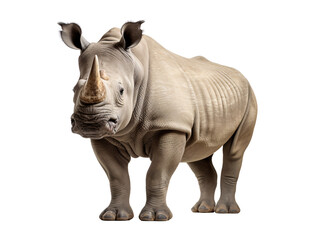 Obraz premium a rhinoceros with a white background