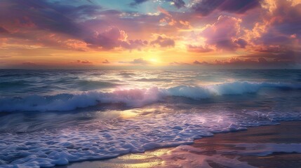 Fototapeta premium Winter sunset on the seashore