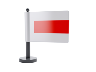 a white flag with a red stripe