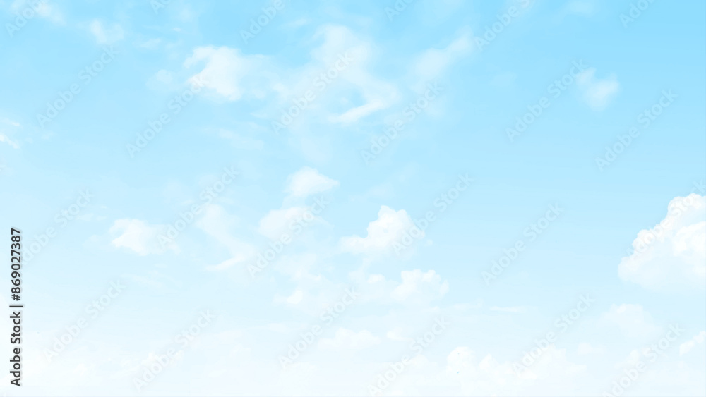 Wall mural blue sky with white clouds, may be used as background with space for your own text. vector art